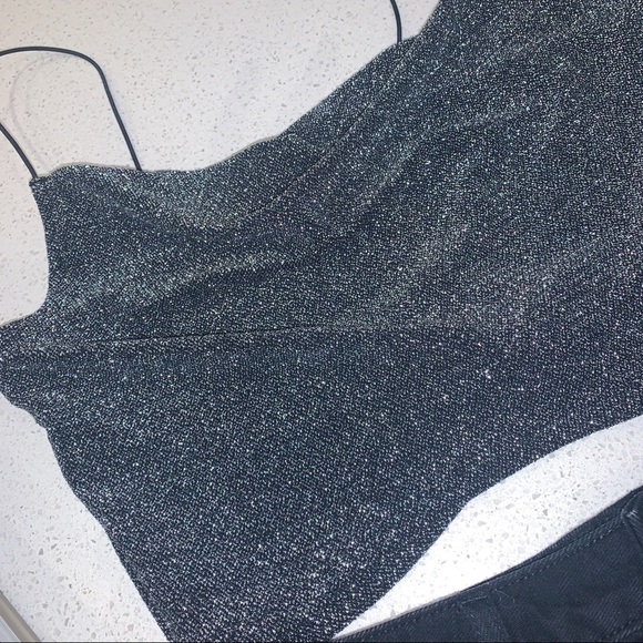 SPARKLY CROP TOP • Cow Neck Spaghetti Strap Crop - Picture 4 of 6